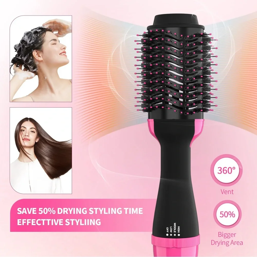 Blow Dryer Brush Hair Straightener Brush, 4 in 1 Hair Dryer and Styler Volumizer